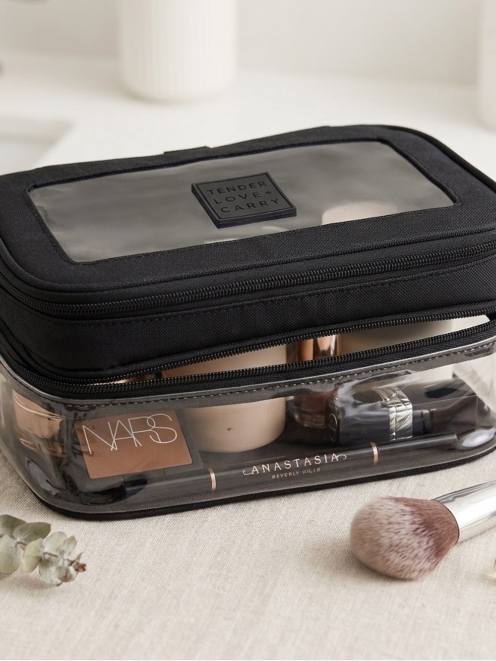 Tender love carry cosmetic bag toiletry makeup dual zipper compartment travel - Picture 1 of 4